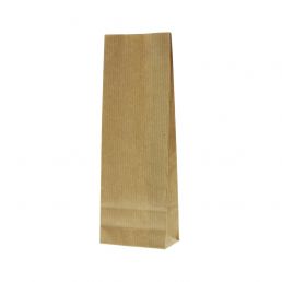 Block bottom bag kraft paper 2 layer (100% recyclable paper) - brown - 70x205+40 mm (475 ml)